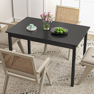 Country-style dining table, pine frame, black