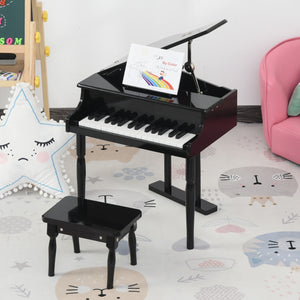 Modern children's piano with 30 keys, black