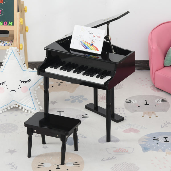 Modern children's piano with 30 keys, black