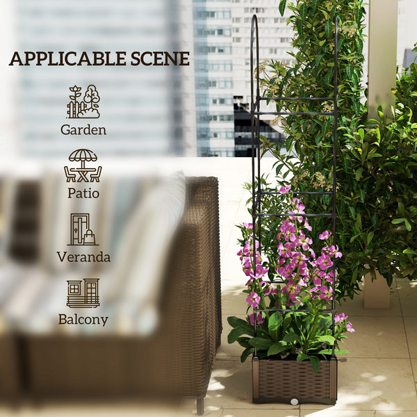 Jardinière surélevée avec treillis, disque d'arrosage automatique et trous de drainage