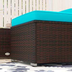 Mobilier de jardin avec coussins moelleux, canapés d'angle, turquoise