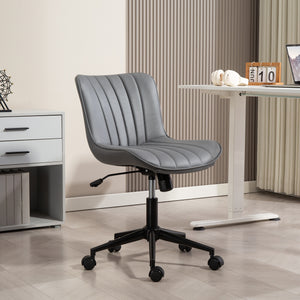 Chaise de bureau sans accoudoirs, gris foncé