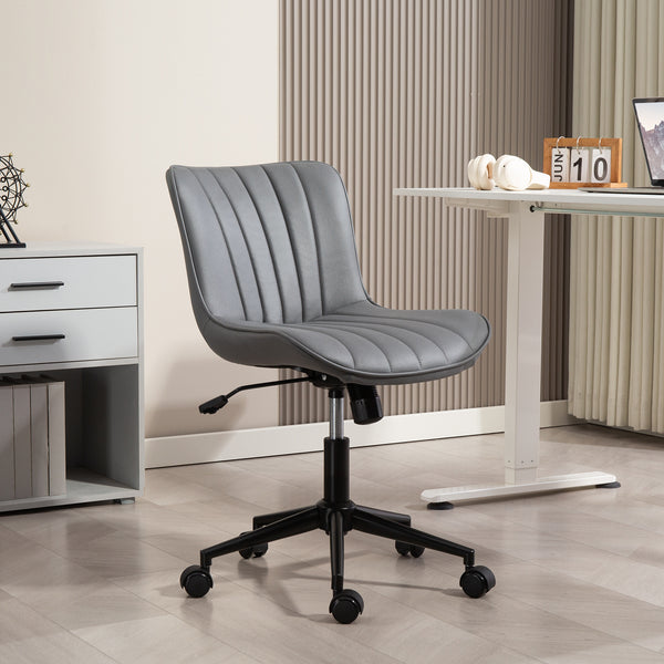 Chaise de bureau sans accoudoirs, gris foncé