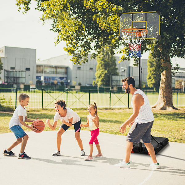 Panier de basket portable, hauteur réglable de 1,80 m à 2,10 m, avec roulettes