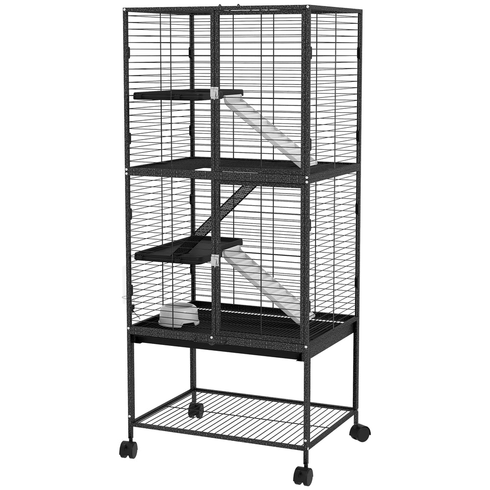 Rolling cart with removable tray and storage shelf