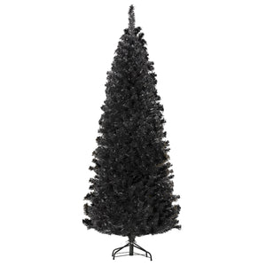 Sapin de Noël artificiel noir de 6 pieds avec ouverture automatique