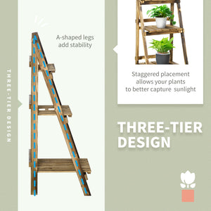 3-Tier Folding Wooden Plant Stand 