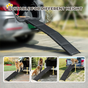 Lightweight portable folding pet ramp, black