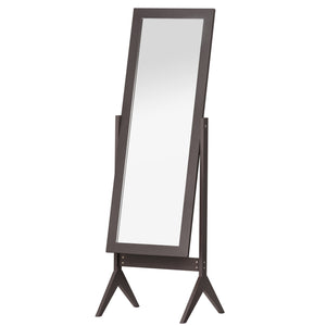HOMCOM Full Length Mirror, Floor Standing Mirror with Adjustable Angle for Dressing Living Room Bedroom, Dark Brown |