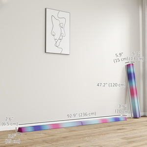 Poutre d'équilibre pliable de 2,3 m avec base antidérapante, multicolore