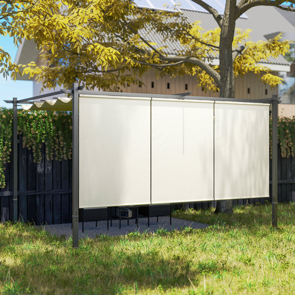 Pergola rétractable 10' x 12' avec store enrouleur, gazebo mural ou autoportant, UPF30+