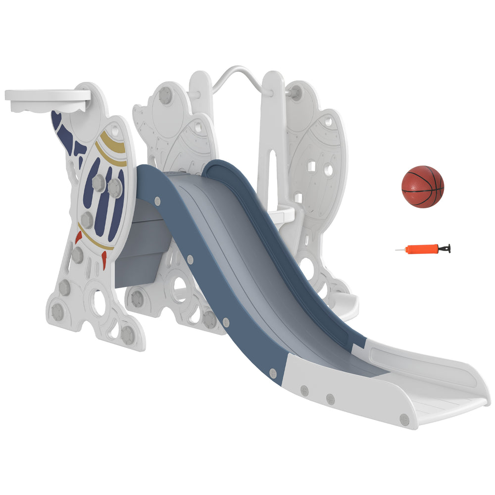 Toboggans 3 en 1 pour enfants avec panier de basket, thème spatial