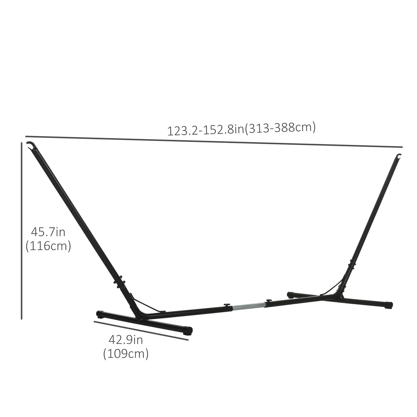 Adjustable Hammock Stand, Fits 3-4m Hammocks, Holds up to 120kg, Black