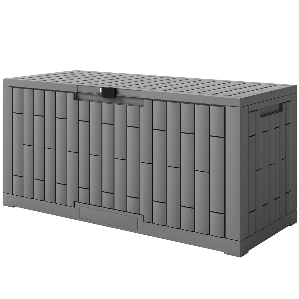 Coffre de rangement extérieur en résine de 454 litres (120 gallons), coffre de rangement verrouillable, résistant aux éclaboussures et aux UV.