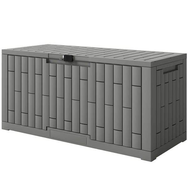 Coffre de rangement extérieur en résine de 454 litres (120 gallons), coffre de rangement verrouillable, résistant aux éclaboussures et aux UV.