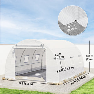 Serre tunnel chaude pour plantes avec barres de support, blanche