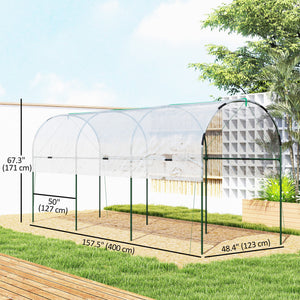 Serre tunnel à tomates avec 4 arceaux