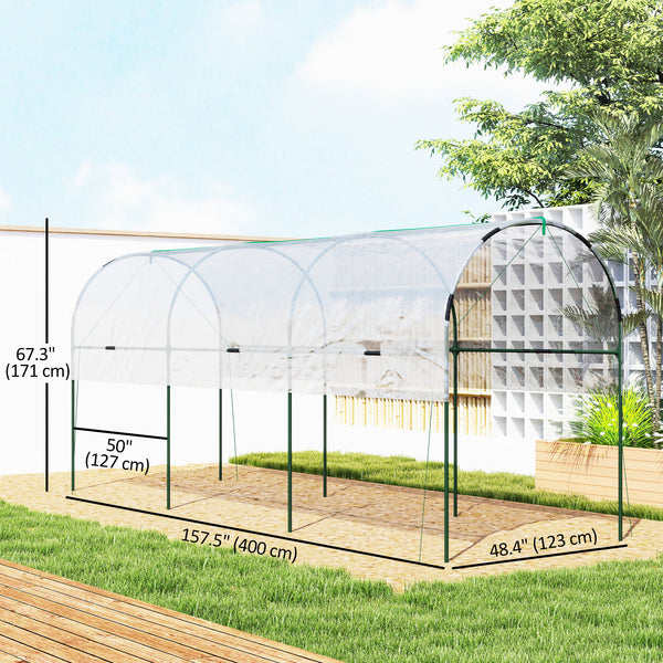 Serre tunnel à tomates avec 4 arceaux