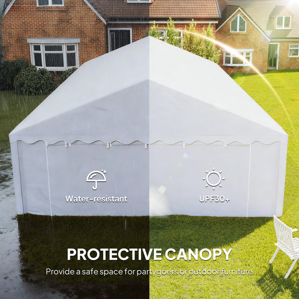 20' x 40' Party Tent, Outdoor Canopy Tent with Removable Sidewalls, 12 Windows for Parties, Wedding, Events, BBQ, White