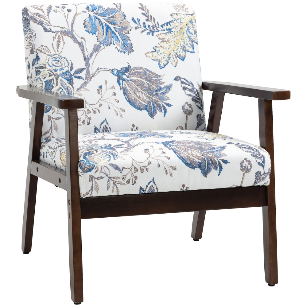 Fauteuils d'appoint moderne avec assise rembourrée, motif floral