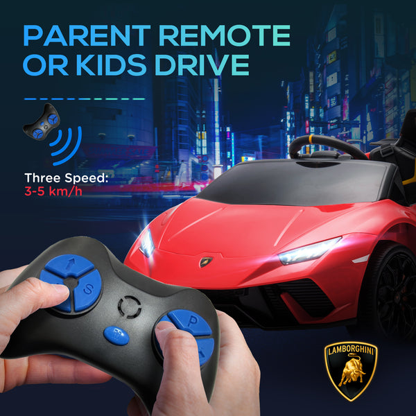 Licensed Lamborghini Huracan 12V with remote control, red