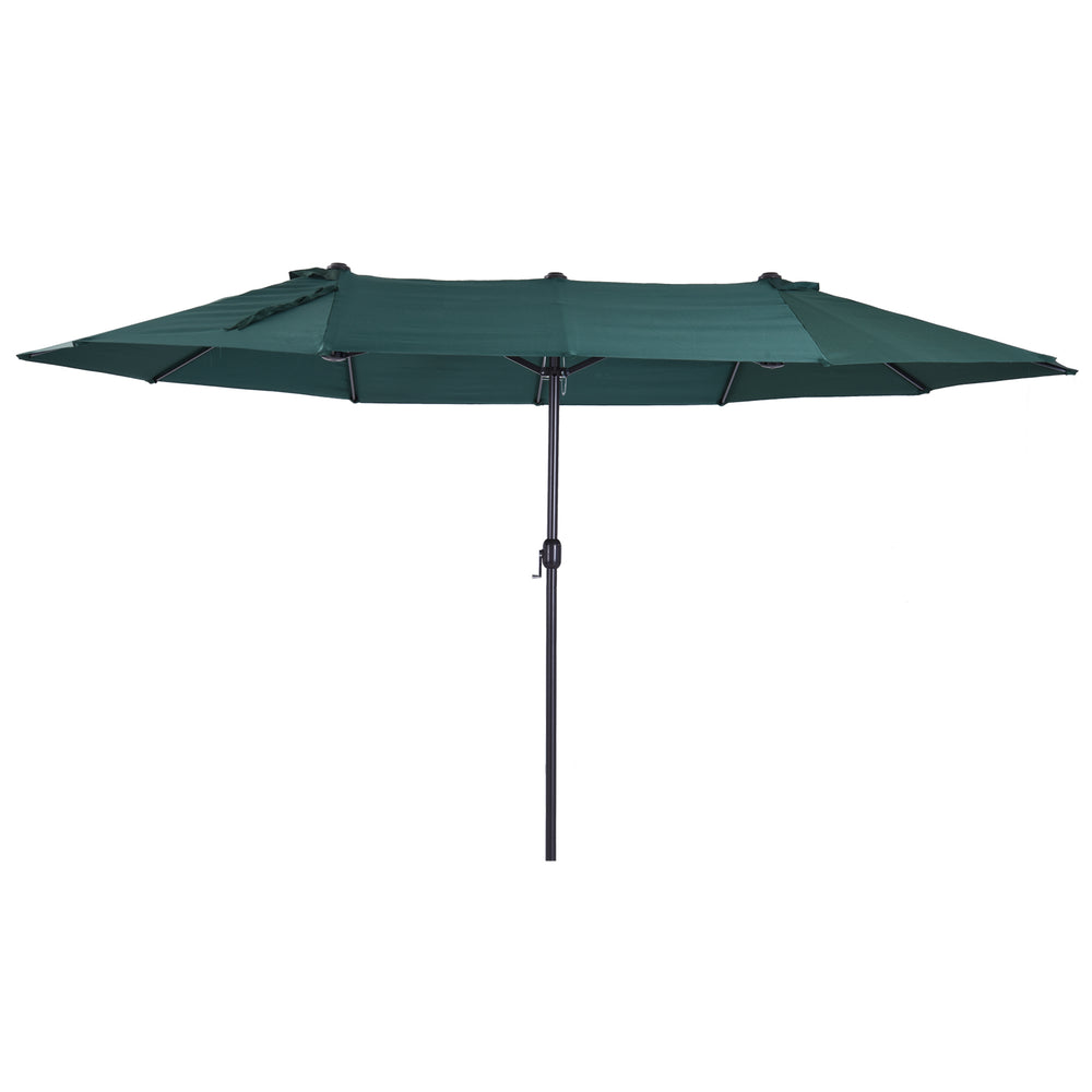 Parasol double face de 15 pieds, vert foncé