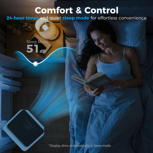 4-in-1 8000 BTU Portable Air Conditioner with Cooling, Dehumidification, Fan, Sleep Mode, Wi-Fi Voice Remote Control, White