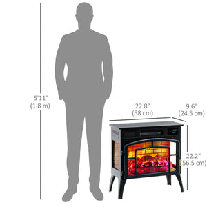 1500W Black Infrared Electric Fireplace