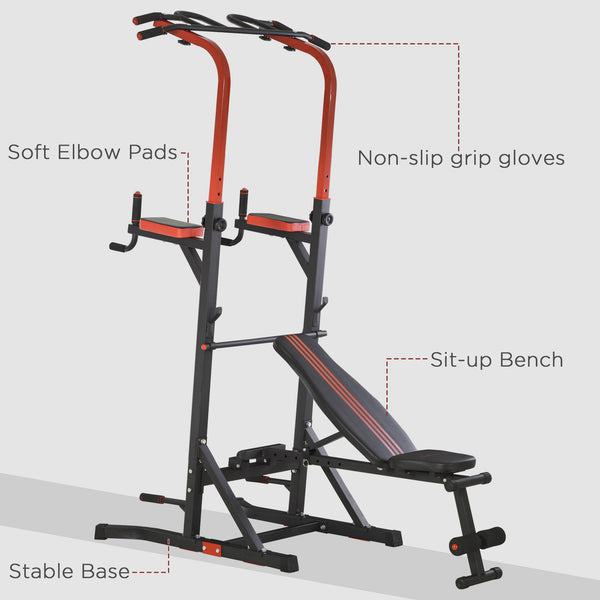 Station de traction avec banc pour abdominaux