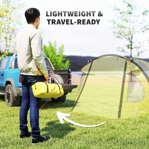 Tente de camping avec auvent et tapis de sol intégré