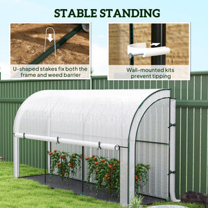 Lean-to greenhouse with doors and a zippered window