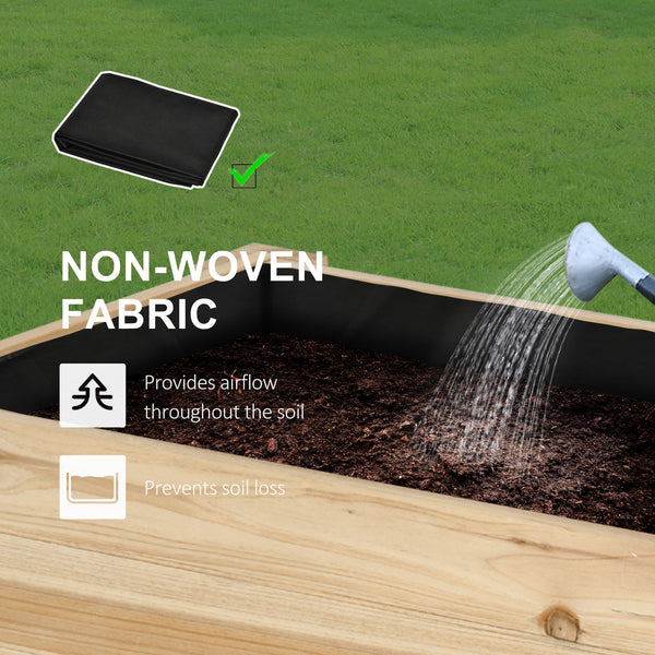 Jardinière surélevée avec étagère de rangement, revêtement de jardin pour terrasse, bois naturel