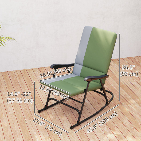Ensemble de 2 fauteuils à bascules pliants, vert