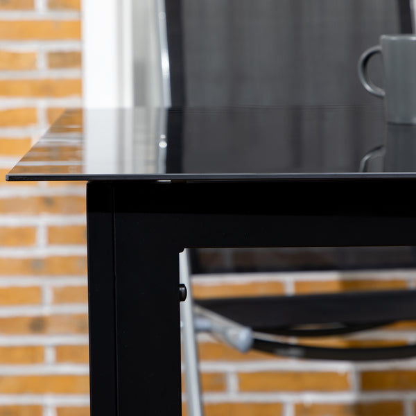 Table de jardin en aluminium rectangulaire, noire