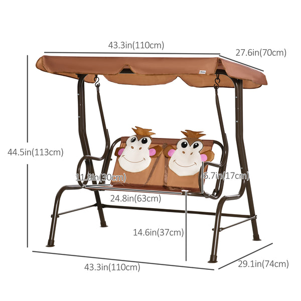 Balancelle 2 places pour enfants motif singe