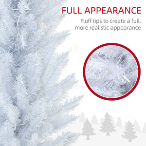 Sapin de Noël artificiel blanc de 6 pieds avec lumières LED blanc chaud