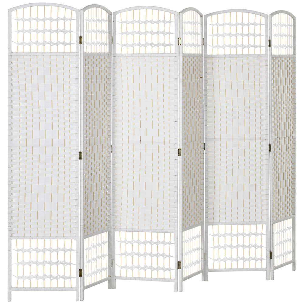 Cloison de séparation pliable à 6 panneaux en fibre ondulée, blanc