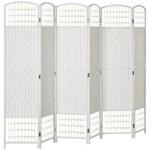 Cloison de séparation pliable à 6 panneaux en fibre ondulée, blanc