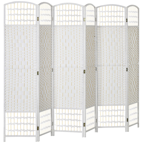 Cloison de séparation pliable à 6 panneaux en fibre ondulée, blanc