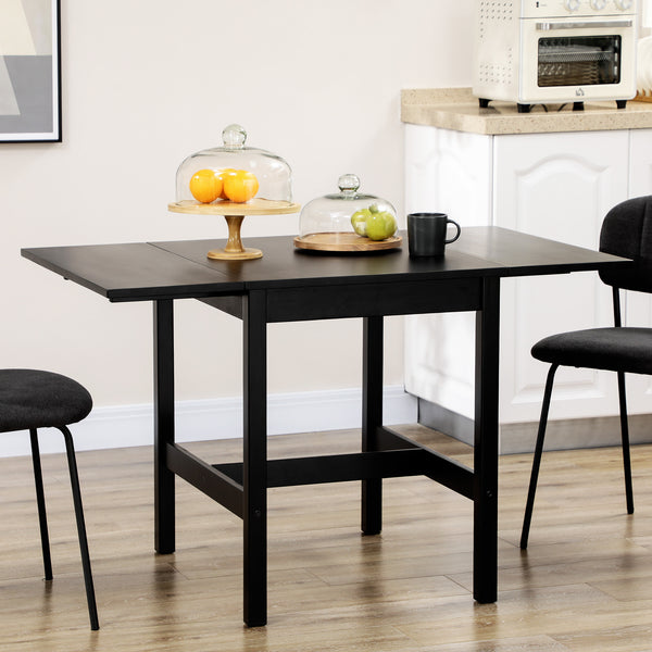 Table de cuisine abattants de style campagnard pour petits espaces, pliante, noire