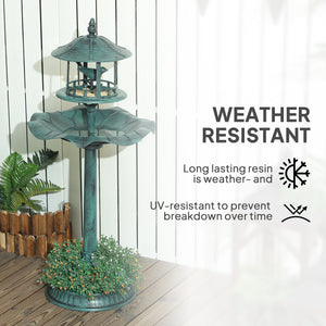 Bain d'oiseaux de jardin 3 en 1 sur pied avec grand bassin,