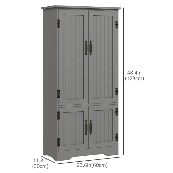 Garde-manger à 4 portes à plusieurs étages, gris