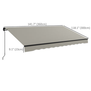 Auvent rétractable 11,8 x 9,8 résistante aux UV, gris clair