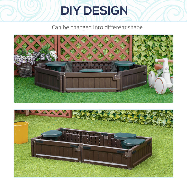 Bac à sable avec housse imperméable en tissu Oxford, marron