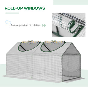 Portable mini tunnel greenhouse, white