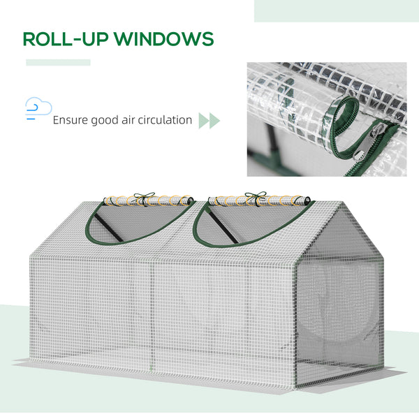 Portable mini tunnel greenhouse, white