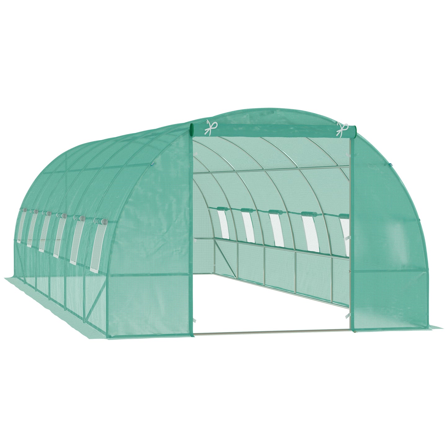 Outsunny 26' x 10' x 6.6' Large Garden Tunnel Greenhouse Seed Grow House for Plants Premium Steel Frame