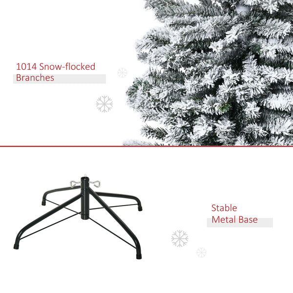Sapin de Noël givré vert de 9 pieds en forme de crayon