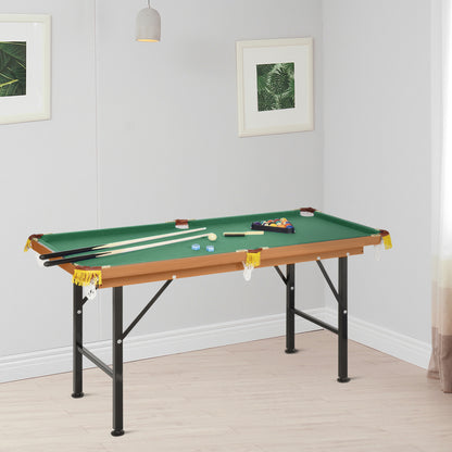 Mini table de billard portable 54,3" L avec queues, boule, craie et support pour enfants