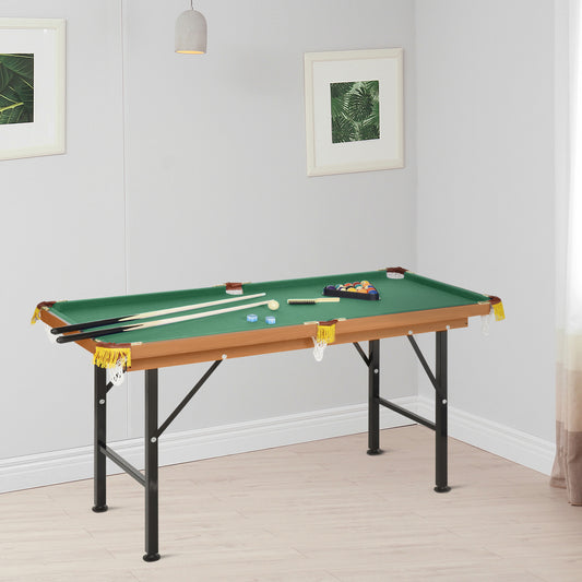 Mini table de billard portable 54,3" L avec queues, boule, craie et support pour enfants